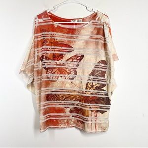 VINTAGE Y2K Butterfly Bat Wing Blouse Top 90s Soft Girl Streetwear 22 24